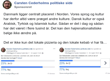 dkpolads's tweet image. Der er en ny annonce fra Carsten Cederholms politiske side: facebook.com/ads/library/?a…