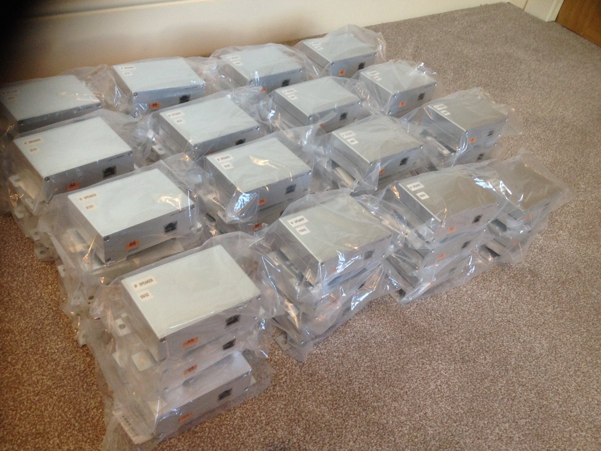 Abletek_Audio's tweet photo. New office project roll-out preparation. @BarixAG based #IPAudio design solution, Exstreamer P5 #IP_Decoder_Amplifiers used to interface x47 #IPSpeakers. https://t.co/PCH0M84qq9