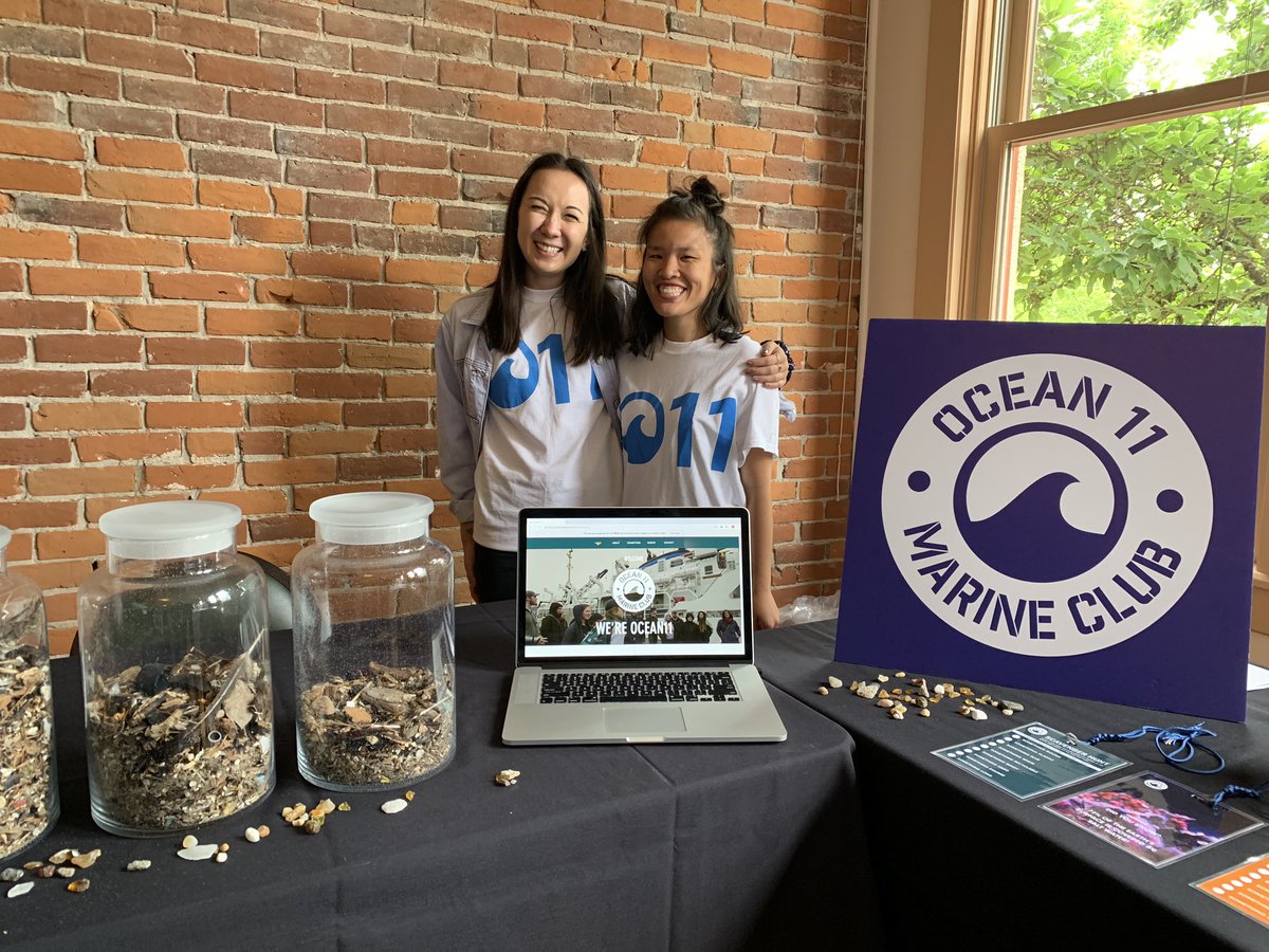 BIG THANKS to Graphic Design students Maddie Yamamoto &amp; Matty Walsh who took Ocean11 for their Senior Capstone project. They created our branding—logo, website, etc, showing all at OSU Capstone Design Show. Thanks for sharing your love for the ocean + artistic gifts w/ us, M&amp;M!