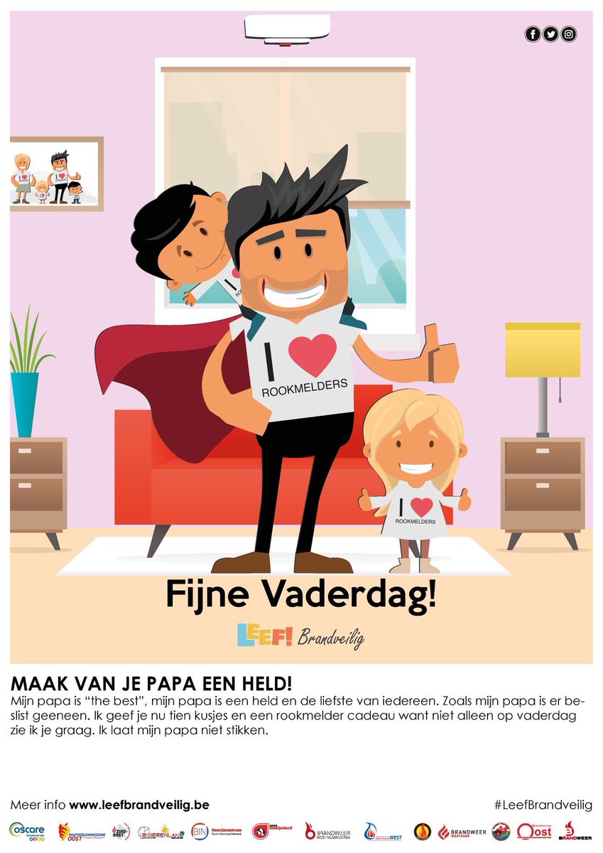 Vaderdag: Laat je held niet stikken en geef je papa een rookmelder cadeau! #vaderdag #leefbrandveilg #rookmelders bit.ly/2Wnku6Y