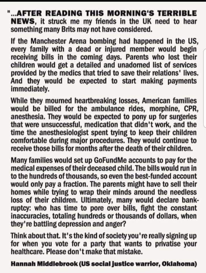 Please read this... Especially those that are so desperate to leave the EU that they want to 'get into bed' with the US. This WILL be the outcome of a no deal Brexit.

There is still time to stop this if we just take a breath and think!