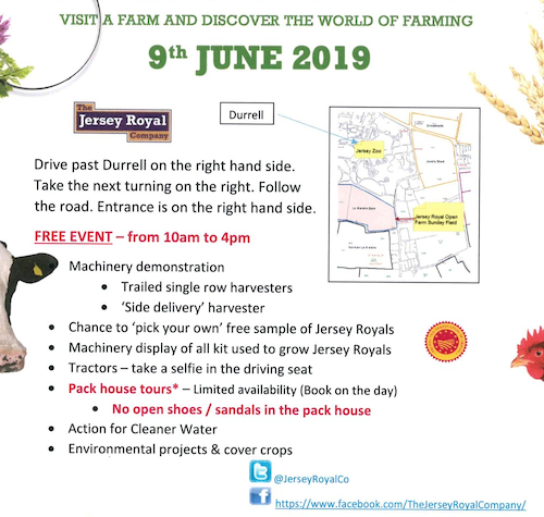 GenuineJsy's tweet photo. The @JerseyRoyalCo are welcoming Islanders to one of their fields in Trinity today to learn about Jersey potato farming as part of the nation wide campaign @OpenFarmSunday π₯π±
#genuinejersey #jerseyci #farmsunday #leafopenfarmsunday #supportlocalfarming https://t.co/yOznUYphhb