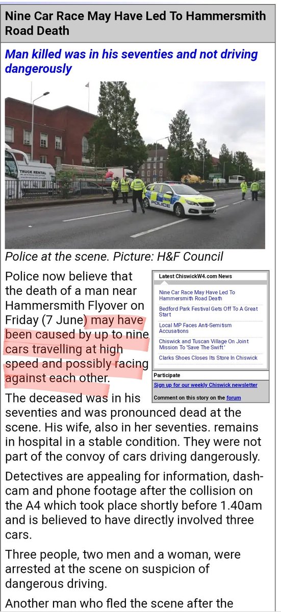 I saw the sickening aftermath of this crash, very near my house. 
Imagine if the story said the man was killed by “nine cyclists travelling at high speed and possibly racing each other” ... that would be a national news story. Instead it barely gets a mention in Hammersmith.