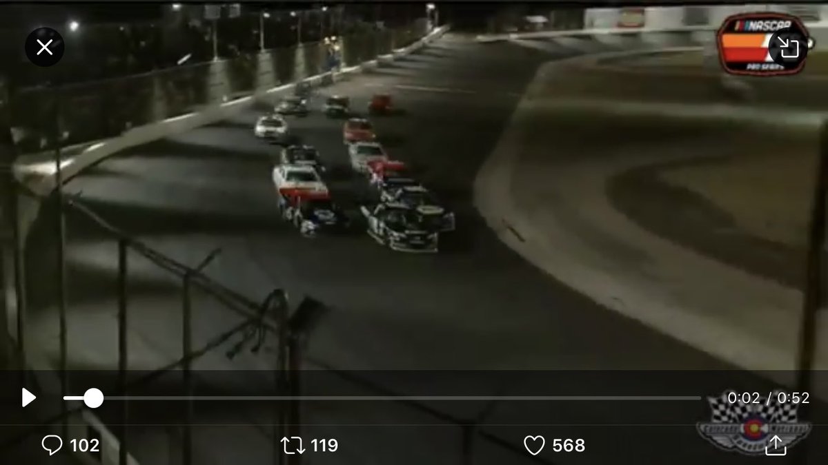 TheDistortedOne's tweet photo. @jeff_gluck @HailieDeegan On the restart car 19 is in the second groove she didn’t pinch, when car 16 is in the second groove... car 16 pinched... so he had to pay-all Hailie did was hold her line. Everybody knows when you pinch, you pay! https://t.co/KSka5nNNPa