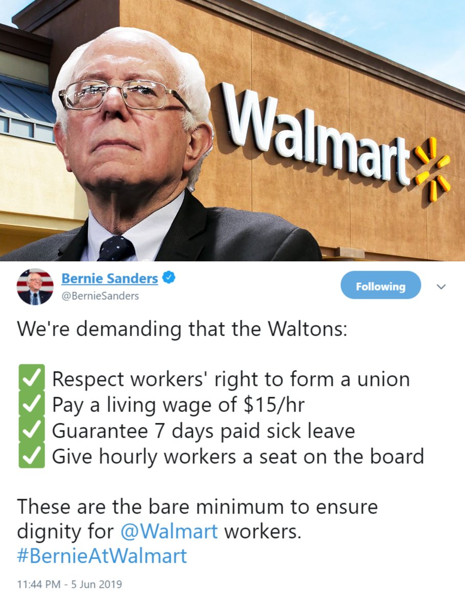 pipob69's tweet image. #BernieAtWalmart @BernieSanders เป็นตัวแทนคนงาน เข้าประชุมผู้ถือหุ้น #Walmart ที่รัฐอาคันซอ เขากล่าวหาว่า นายจ้างรายใหญ่สุดของอเมริกา จ่ายค่าแรงแบบที่ทำให้คนอดอยาก “starvation wages” คนงานต้องพึ่งสวัสดิการรัฐ เพื่อให้อยู่รอดได้