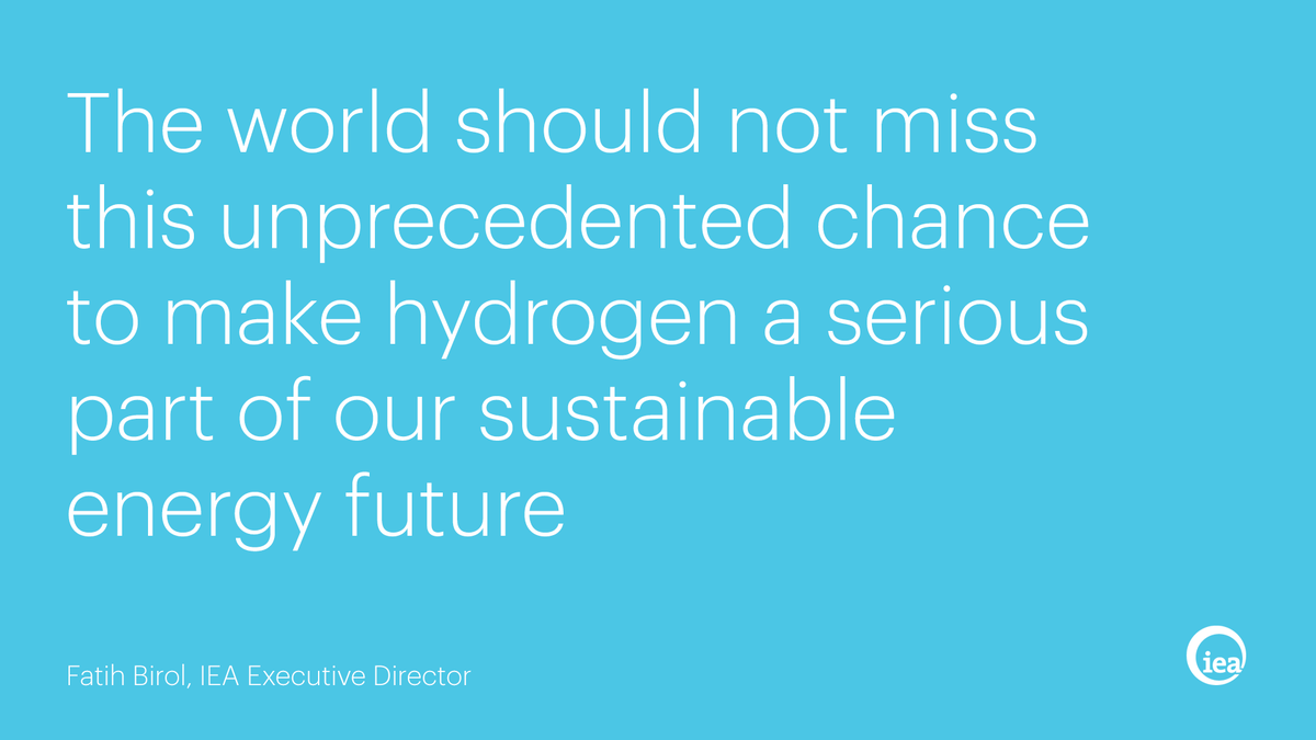 IEA's tweet image. &quot;The world should not miss this unprecedented chance to make hydrogen a serious part of our sustainable energy future&quot;

Our Executive Director @IEABirol in the @FT ✍bit.ly/2Zc1Tww