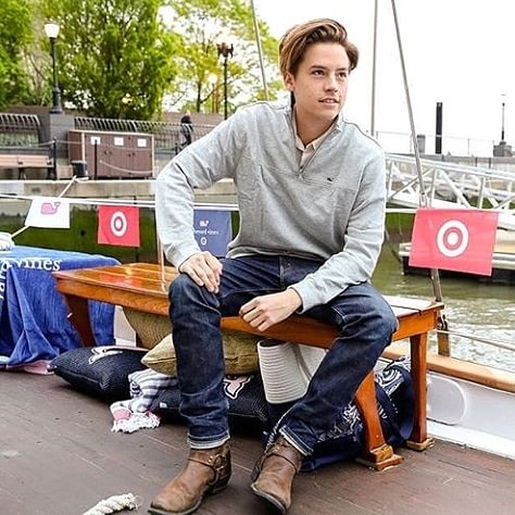 am_Chach's tweet photo. Cole Sprouse for #vineyardvinesForTarget #NYC (May 9) https://t.co/kQ3woNH0Fx
