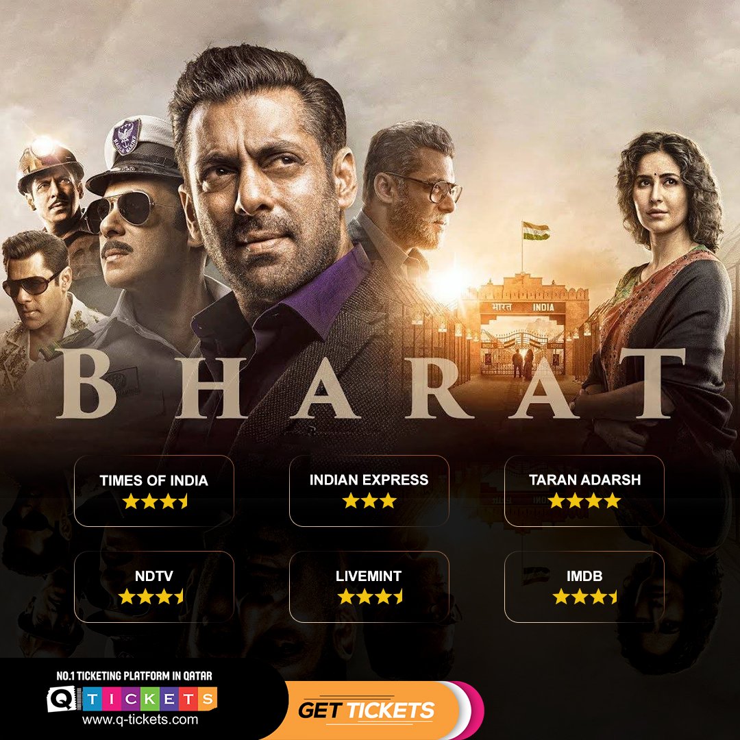 QticketsLIVE's tweet photo. Keeping the cash register at the #Boxoffice ringing! its officially a mega box office opener.
#Bharat is winning the heart all across, A complete family entertainer for this weekend!
Get tickets here: https://t.co/y7a4H1dF7g
#BeingSalmanKhan #Katrinakaif #DishaPatani #FlickPick https://t.co/znlwlIUUcJ