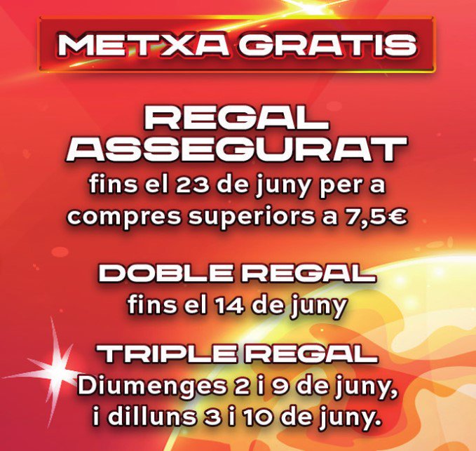 Recordeu que avui i demà son els últims dies que teniu Triple Regal amb la vostra compra! 😄🎁🎁🎁

Aprofiteu aquesta oportunitat i veniu a visitar-nos a alguna de les nostres botigues!! 🔥💥🎆