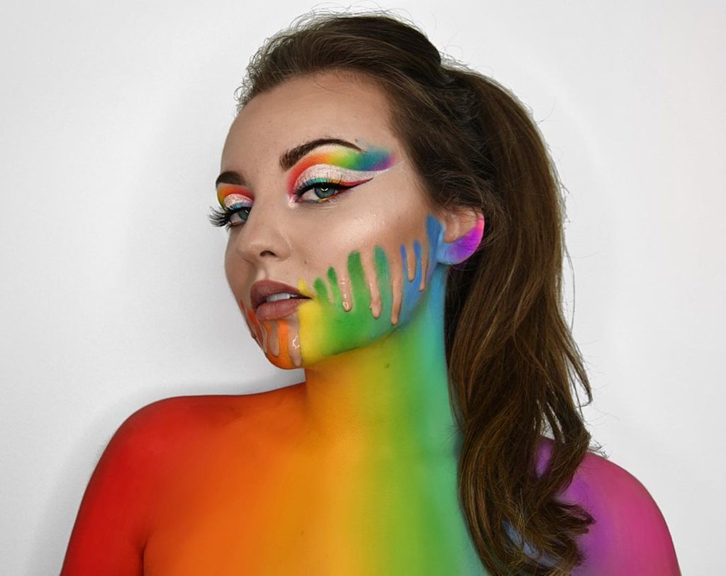 Neon Face Paint Rainbows Glitter Artist Professional London