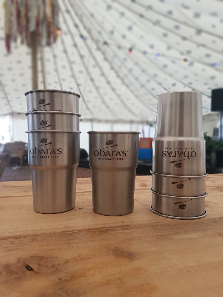 Our #reuseable steel pint cups have been flying at <a href="/CarlowArts/">Carlow Arts Festival</a> &amp; <a href="/Writingandideas/">Festival of Writing & Ideas at Borris</a> all weekend. So happy to see so many supporting this idea we rolled out last August at <a href="/anotherlstory/">Another Love Story</a>. Available at all our events and online at bit.ly/2Ws6DMK #sustainable #craftbeer
