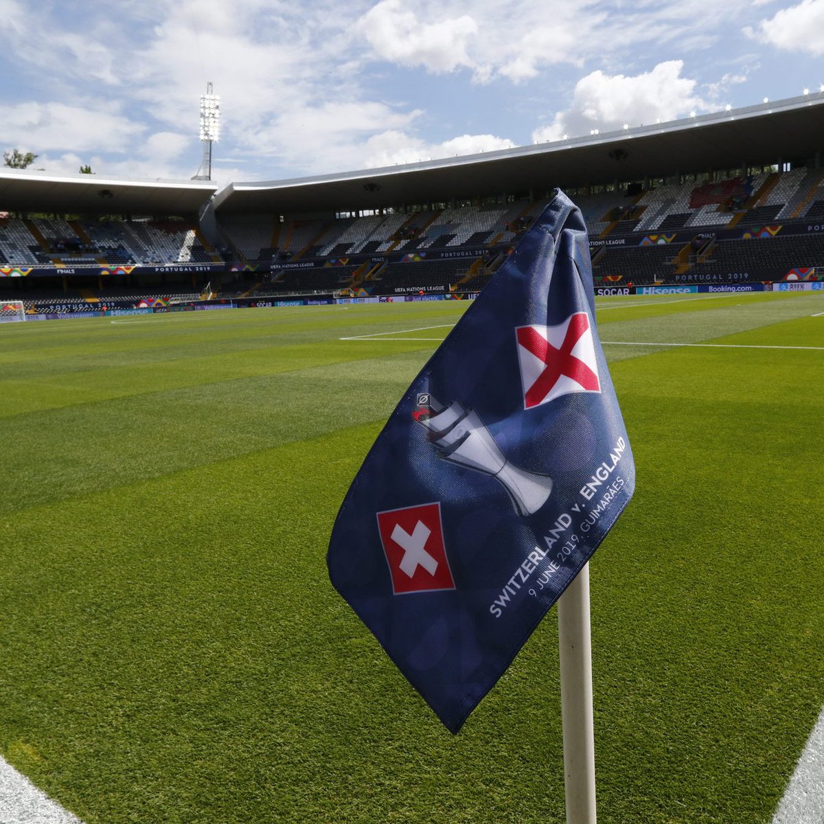 All set and ready to welcome the #ThreeLions at the Estadio D. Afonso Henriques Stadium.
