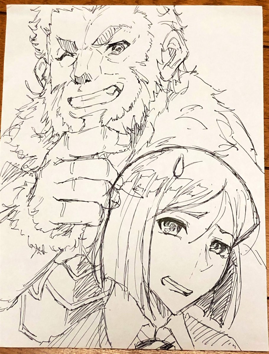 教習所で空いた時間に適当な紙に描いた暇つぶしの絵 