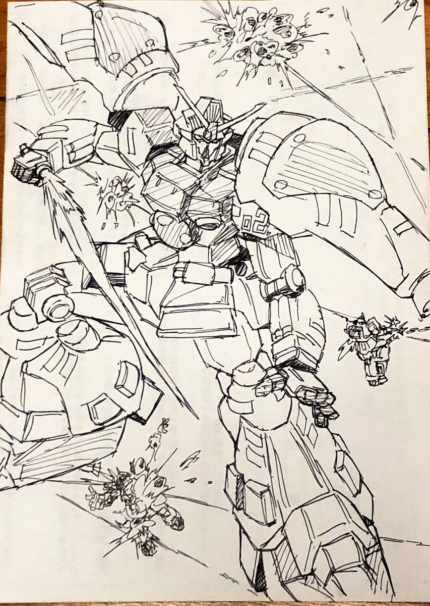 教習所で空いた時間に適当な紙に描いた暇つぶしの絵 