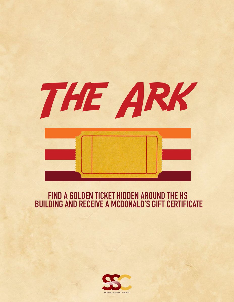 csasupremesc's tweet photo. Oh no! The Supreme Student Council lost all of their valuable Golden Tickets! They're scattered around the campus. Would you help them find their tickets on June 10,2019?

#TheArk
#YouAreSupreme https://t.co/7LPSaVevYR