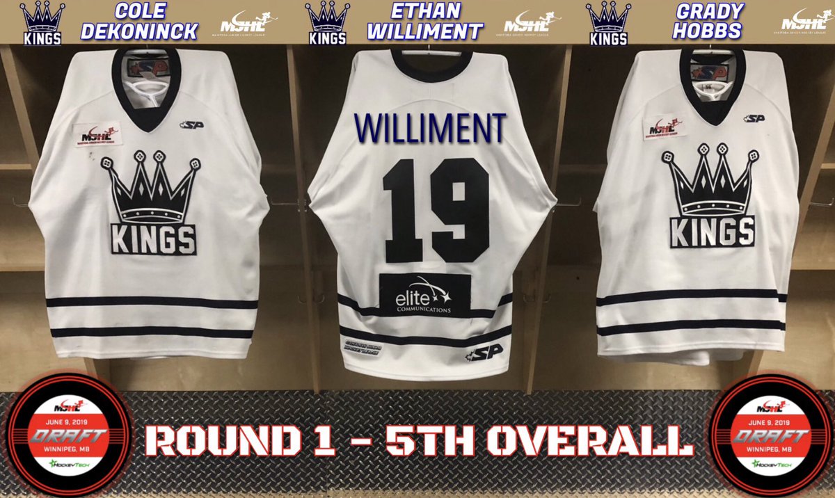 dauphinkings's tweet photo. With the 5th overall selection in today’s #MJHLDraft the Dauphin Kings select: 

Ethan Williment 
(FW - Winnipeg Warriors)

#ForTheCrown 👑 https://t.co/p9XK3smCS8
