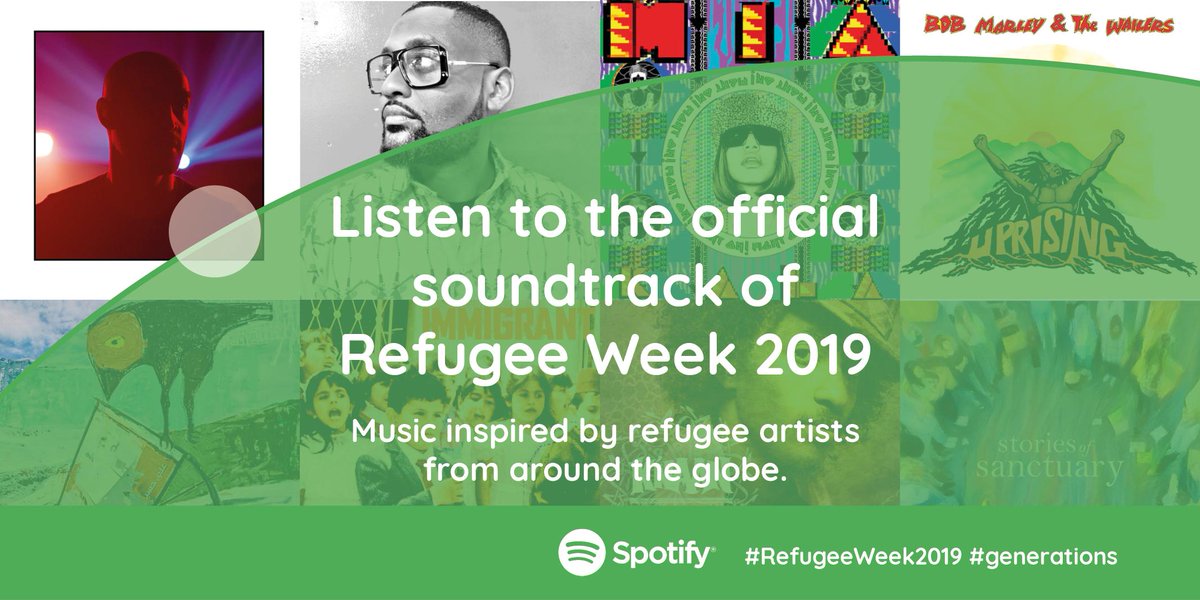 Here's a soundtrack for your Sunday! Check out our official Refugee Week #Spotify playlist, full of tracks chosen by our ambassadors from their favourite refugee artists. #refugeeweek2019 #generations