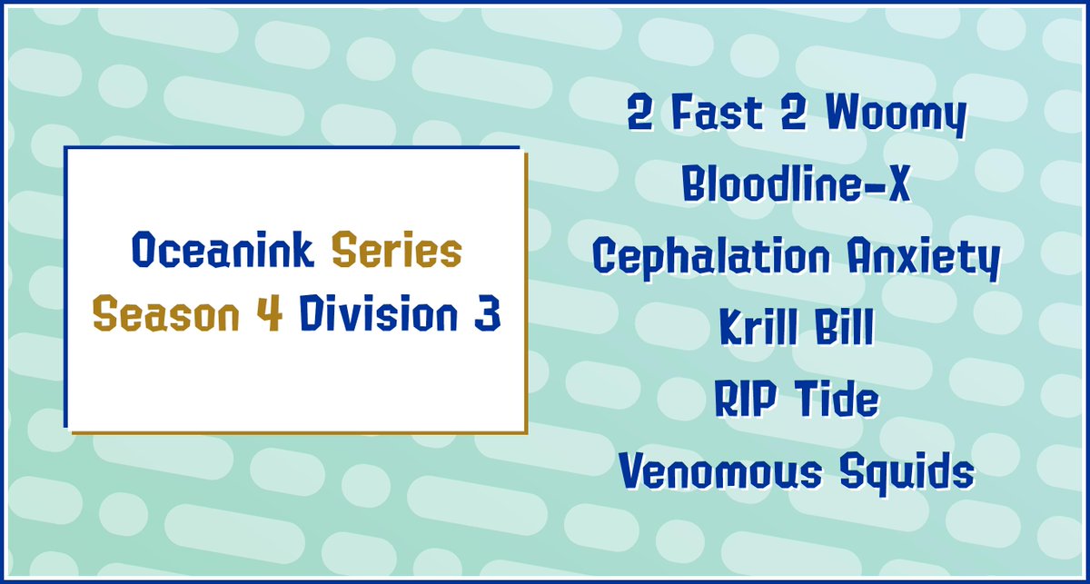 OceaninkSquids's tweet photo. Season 4 of the #OceaninkSeries officially starts tomorrow and - finally - we have divisions!! https://t.co/GxUhB15jJj