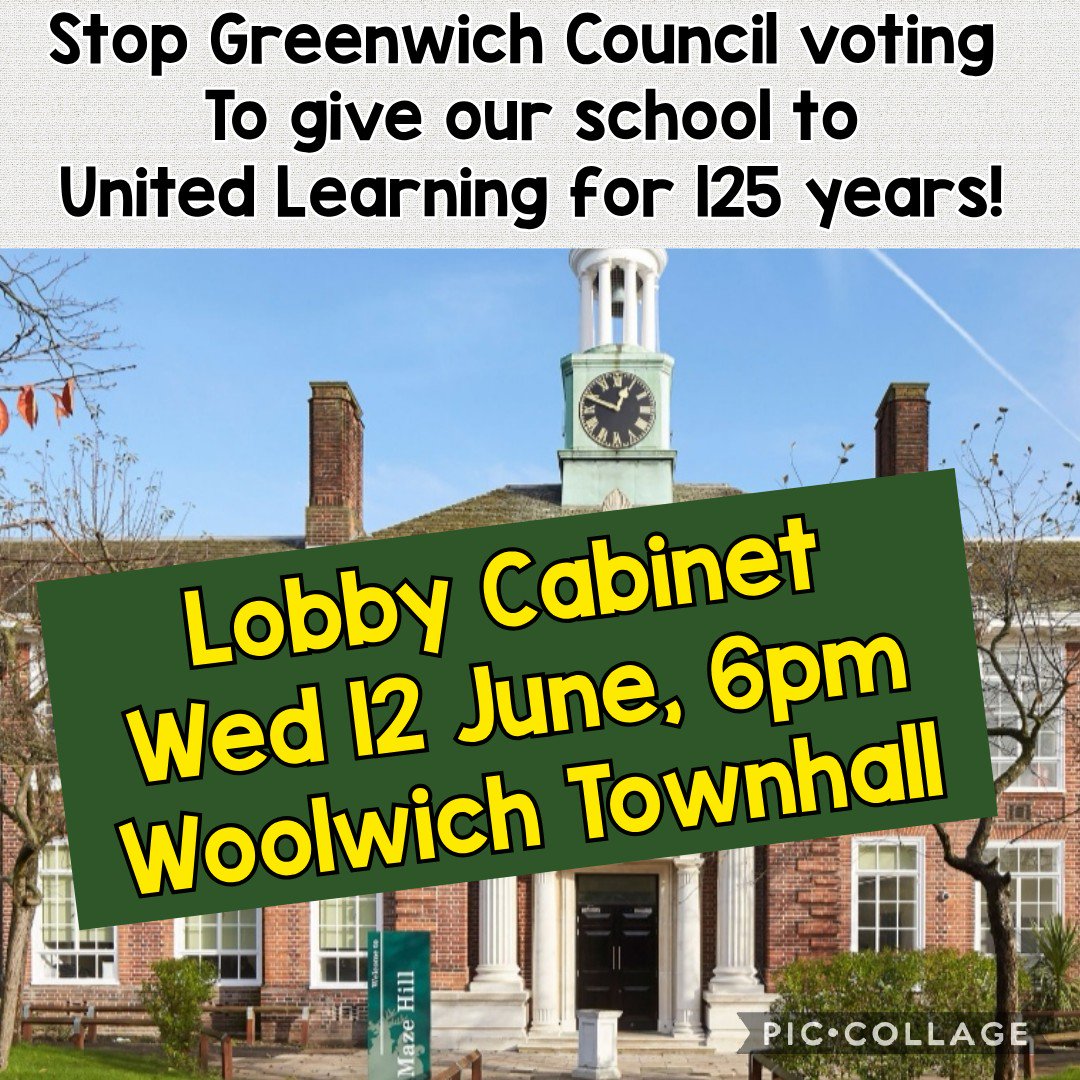 Our schools are being privatised, our students off-rolled, our staff attacked with cuts, workload and bullying. We can't afford to lose one more school to academisation. Please come down and show your solidarity! @Greenwichnut <a href="/JohnRoanResists/">John Roan Resists</a>  <a href="/cyclingkev/">Kevin Courtney</a> @MaryBoustedNEU