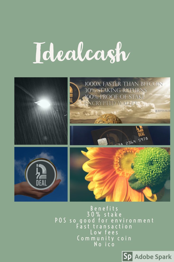 #Crypto #Gem 
The <a href="/iDealCashTeam/">IDealCash</a> what’s to welcome you to the IDealCash Community. Come check us out at:
idealcash.io
And Make sure you read our Whitepaper and download our wallet to start staking 30% of this great #cryptocurrency