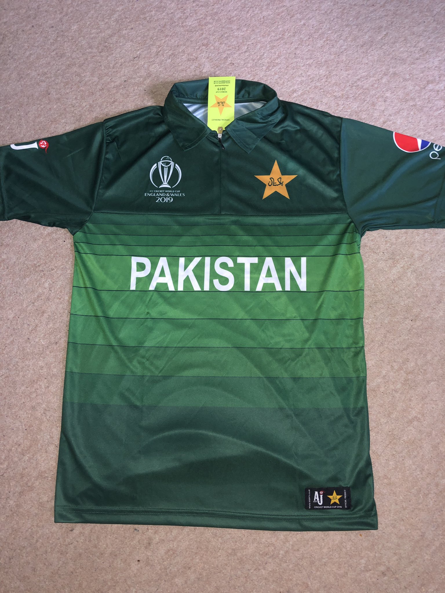 AJ LOGO PAKISTAN CRICKET WORLD CUP 2019 jersey t-shirt PERSONALISED all sizes 