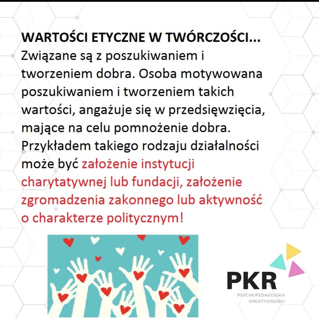 pkr_aps's tweet photo. #wartości #TWÓRCZOŚĆ 
A oto 4ty i zarazem ostatni już rodzaj wartości,  jakie może nieść ze sobą #TWÓRCZOŚĆ!!!🤗🤗🤗 https://t.co/TZPFWh5fog