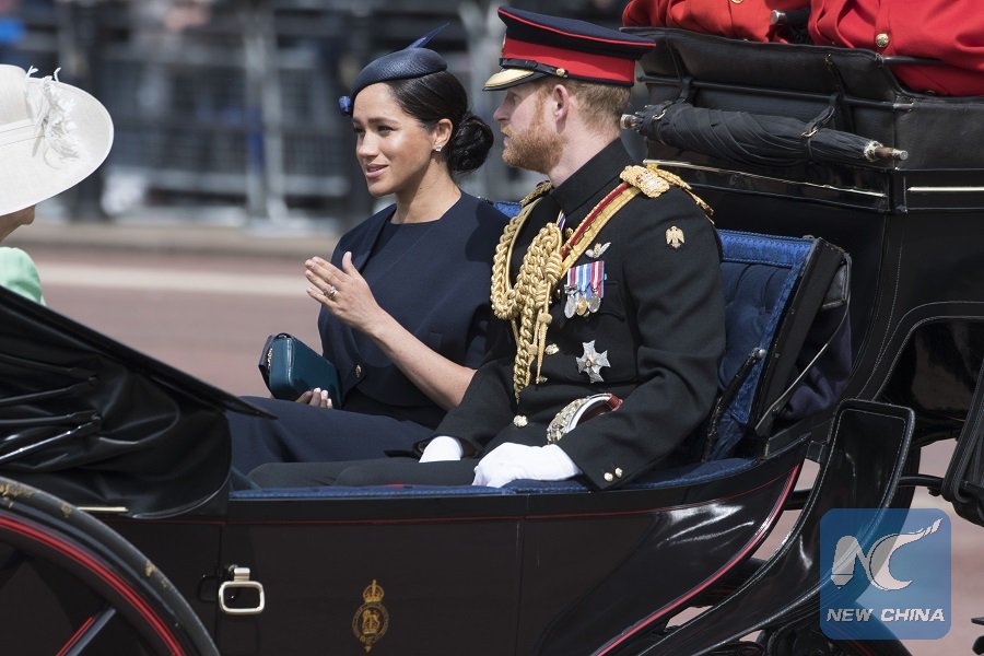 XHNews's tweet image. British Queen Elizabeth and her family members attend #TroopingtheColor ceremony to mark her 93rd birthday