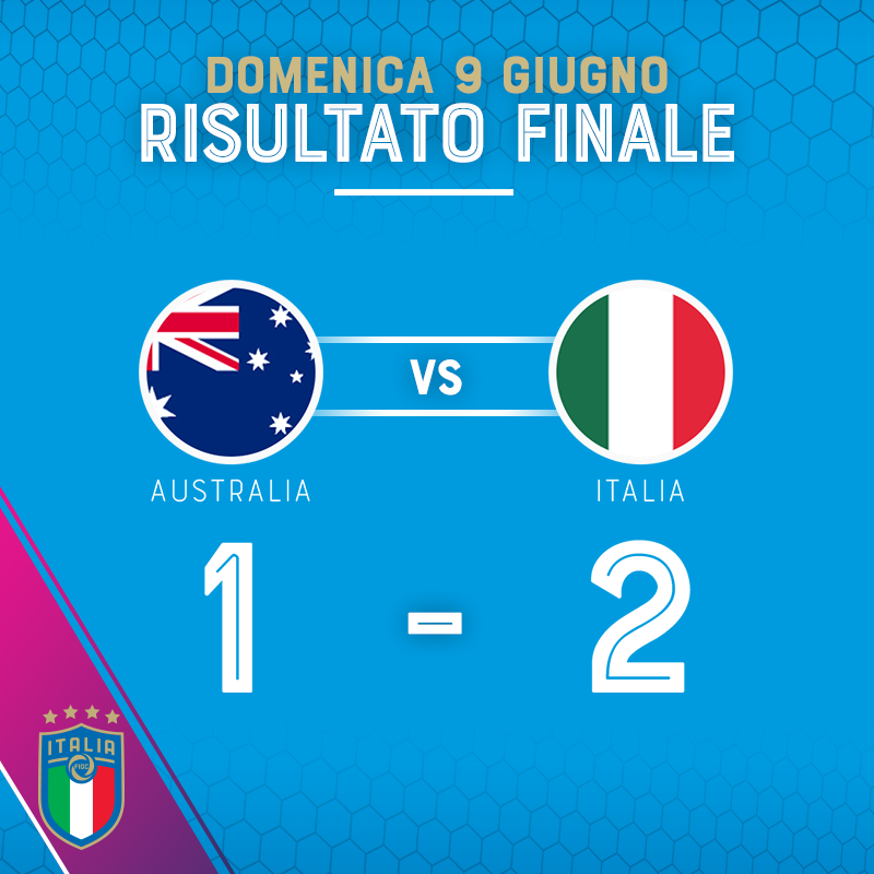 AzzurreFIGC's tweet photo. ✅ Termina il match! Un'Italia straordinaria che in rimonta batte l'Australia per 2⃣ - 1⃣ #AUSITA @FIFAWWC 
🎊 Una vittoria meritatissima! Forza #Azzurre!!! 🎉
#RagazzeMondiali #FIFAWWC #DareToShine #LeMomentDeBriller https://t.co/FlTfeZScaf
