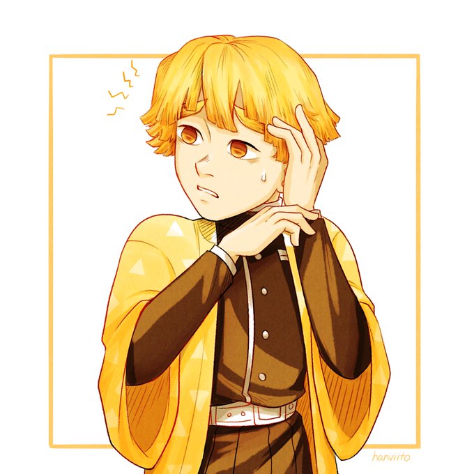 ❆ han ❆さんがTwitterに投稿した我妻善逸(鬼滅の刃)のイラスト。