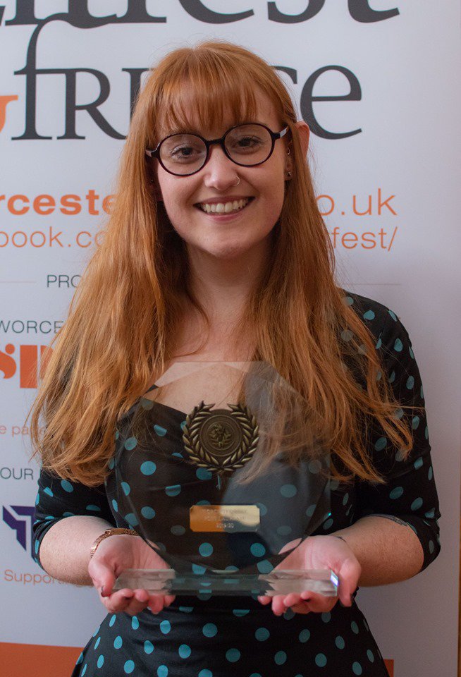 LitWorcs's tweet photo. Step forward @charleyblogs - Worcestershire's new Poet Laureate! Such a brilliant way to launch this year's festival; a huge thanks to the runners-up, @framasono and @SianMitchell2, and all our guests - you all made the launch of #LitFest19 special! https://t.co/ksnnQwfp98