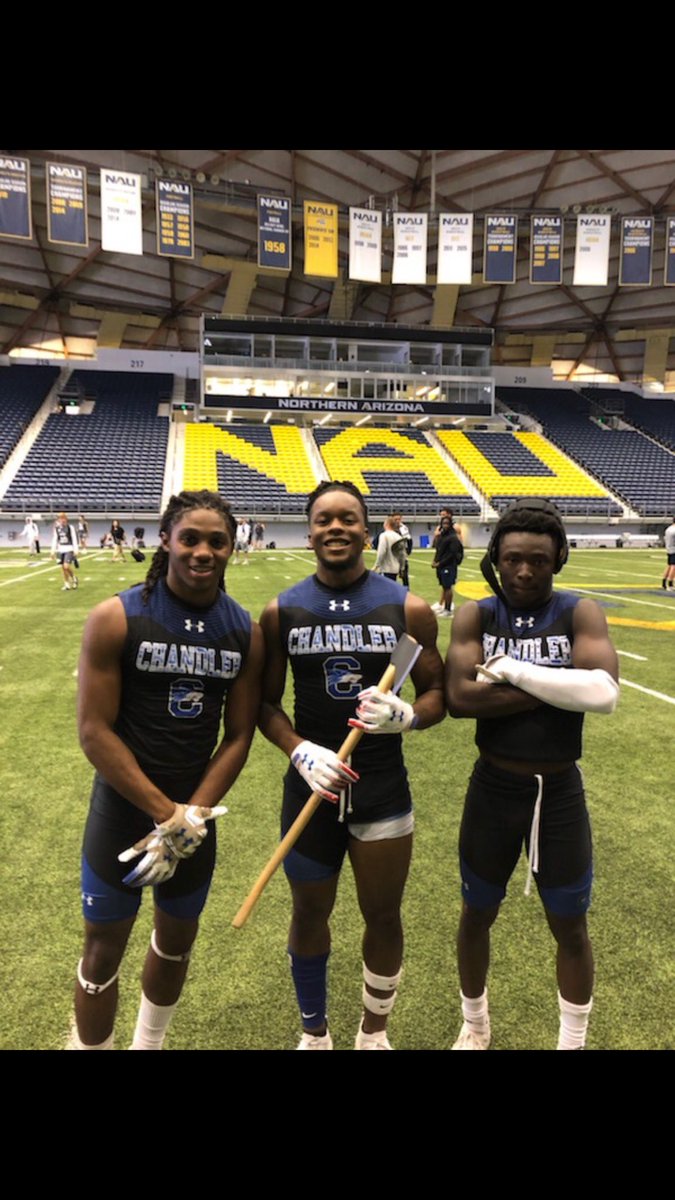 MommaJetFlight8's tweet photo. Congrats Chandler Wolves Coaches &amp; Players for winning the #NAUFootball 7v7 Tournament. Big Shout out to our QB Mikey Keene a.k.a “The Gun Slinger” for winning #MVP &amp; his 1st College Offer from #NAUStrong his talent is 2nd 2 none #Periodt 🙅🏾‍♀️ 
#WorryAboutUs  
#SOC 
#CTown
#Flight8 https://t.co/a8XfC35fi1