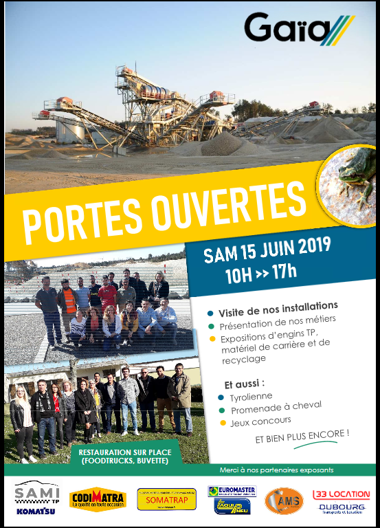 Samedi 15 Juin nous sommes invités aux portes-ouvertes à la gravière Gaia de Saint Selve dans le 33 ... une bonne occasion de se retrouver !
Exca