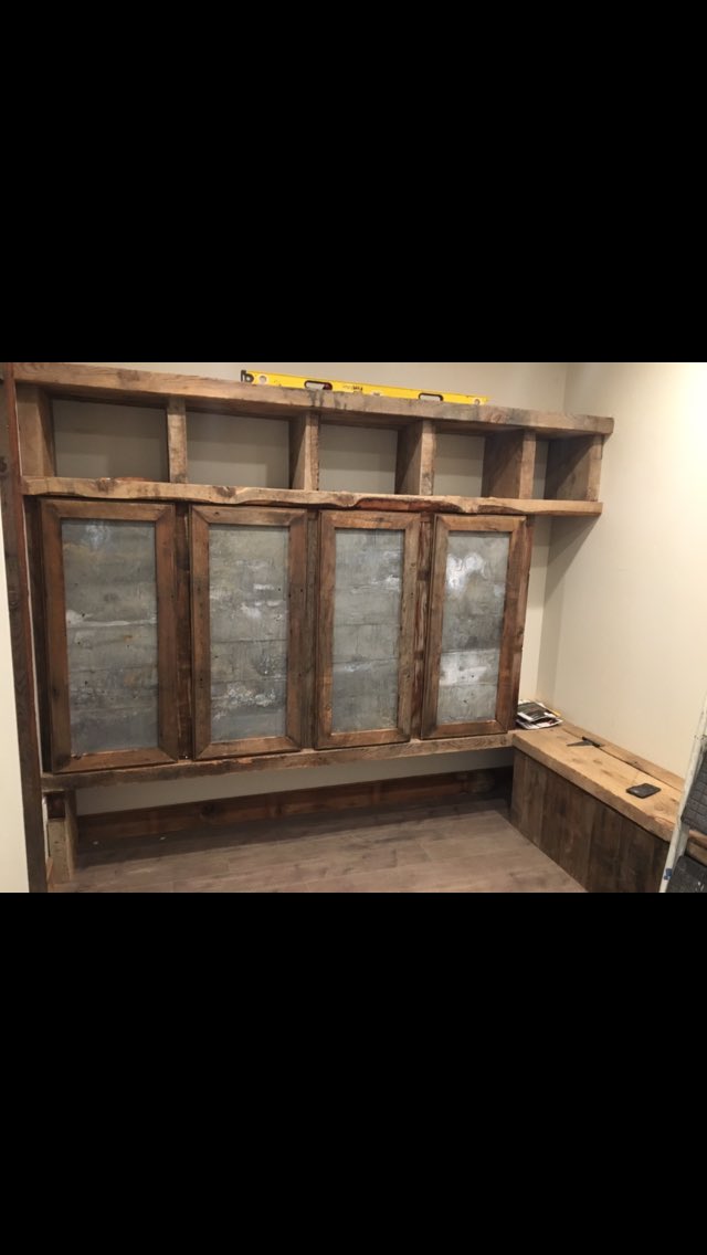 jayhiskey's tweet image. Barnwood lockers for a mud room