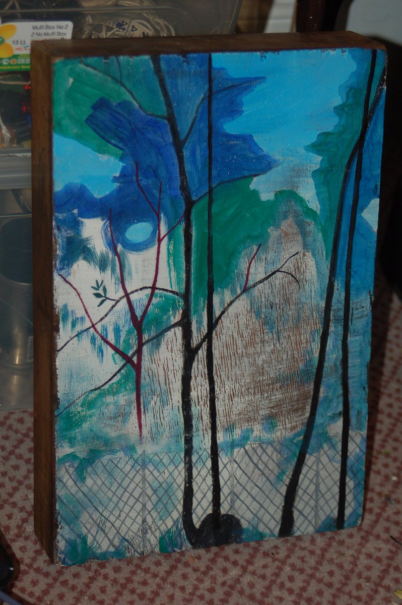 mrbattyart2's tweet photo. Some small paintings I've done over the last year or so, one inspired by an Eric Ravilious, an exercise piece I did over the course of the evening Channel 4 news, ones half finished on purpose because I didn't want to spoil the textured background, and one I reworked painted over https://t.co/YMSCZ8hx3J