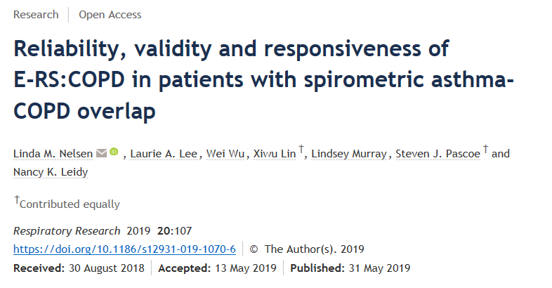 ATS_BSHSR's tweet photo. Reliability, validity and responsiveness of E-RS: #COPD in patients with #spirometric #asthma- #COPD overlap. https://t.co/5K5YZfw7F7 https://t.co/MX7A7Kdjhx