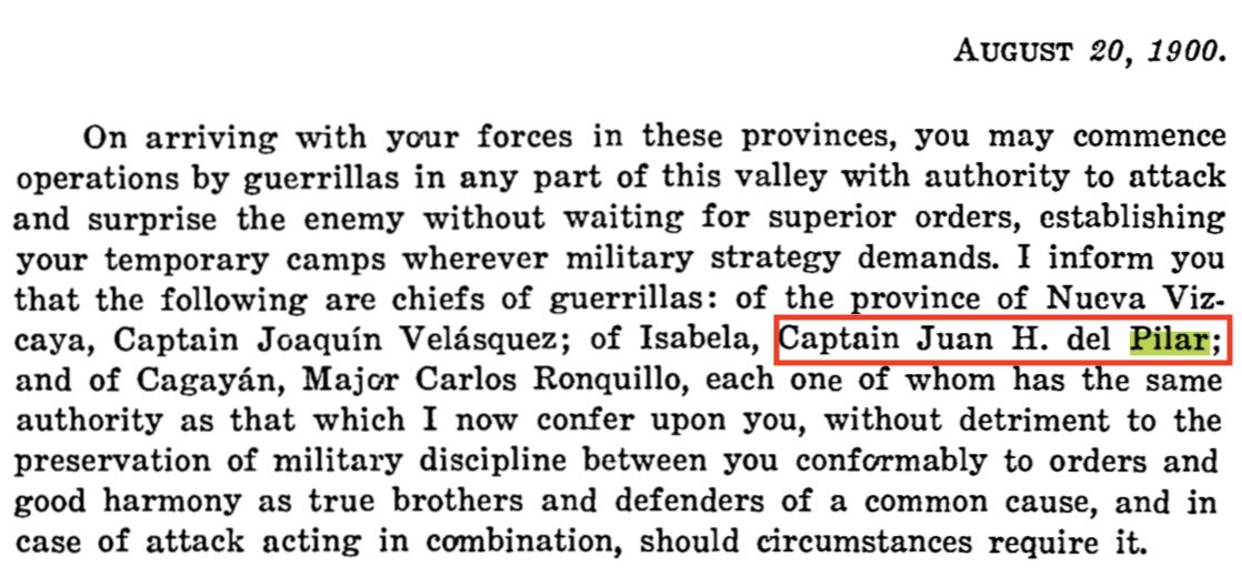 August 20/21, 1900: Juan was appointed by Aguinaldo as military commander/chief of guerilla of Isabela. Carrasco was put under Juan’s orders.