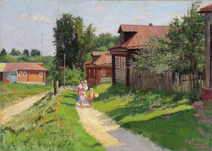 Красоты России on Twitter: "Художник Николаев Кузьма Васильевич. «Деревенская улица».… "