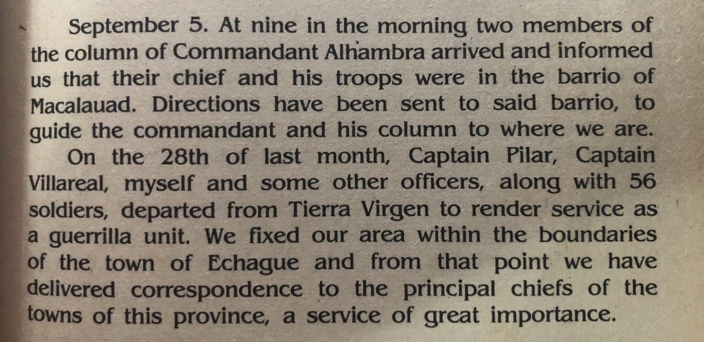 August 28 - September 16, 1900: Juan and his group move out from Tierra Virgen and have carried out as a guerrilla unit. Carrasco was ill with fever.