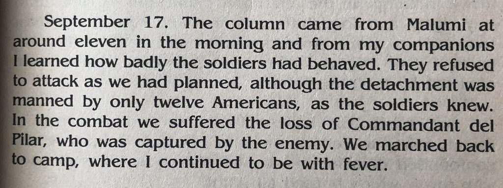 September 17, 1900: A still unwell Carrasco learned of what happened during the attack and the subsequent death of their “Commandant del Pilar.” An American war report confirms Juan’s death although listed under a different date (September 14 instead of September 17) 