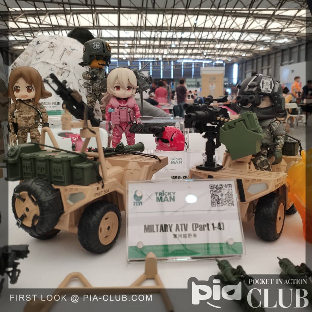 pocketinaction's tweet photo. 《PIA回顧展》
㊝FigureBase@WF㊝
 TrickyMan最新款兵人公布了！！
這次還新增傘兵場景和悍馬車
以及軍火武器配件組
都可對應1/12的可動人偶！！
兵人的頭雕可換裝口袋人以及黏土人
一次購買三種滿足！！

#wf #piaclub #暗源 #figurebase
#trickyman 可動人偶 #shf #figma
#黏土人 #口袋人 https://t.co/8Z9exTe86a