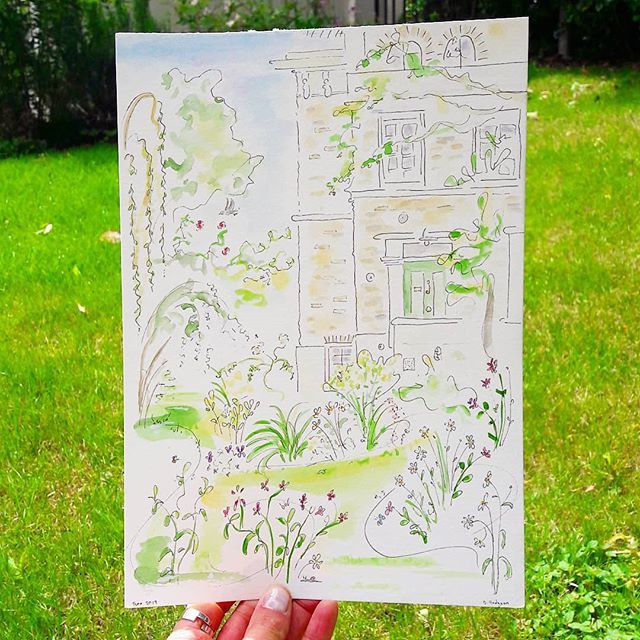 DotHoxton's tweet photo. Commission of this beautiful garden in #canonbury. I think #alwynevillas backing onto the New River is one of the dreamiest places in London. #gardenpainting #pleinairpainting #watercolouroftheday #watercolourpainter #hackneypainter #londonlife #dreamgar… https://t.co/84A1fVzELC https://t.co/4Y9AhUwiBQ