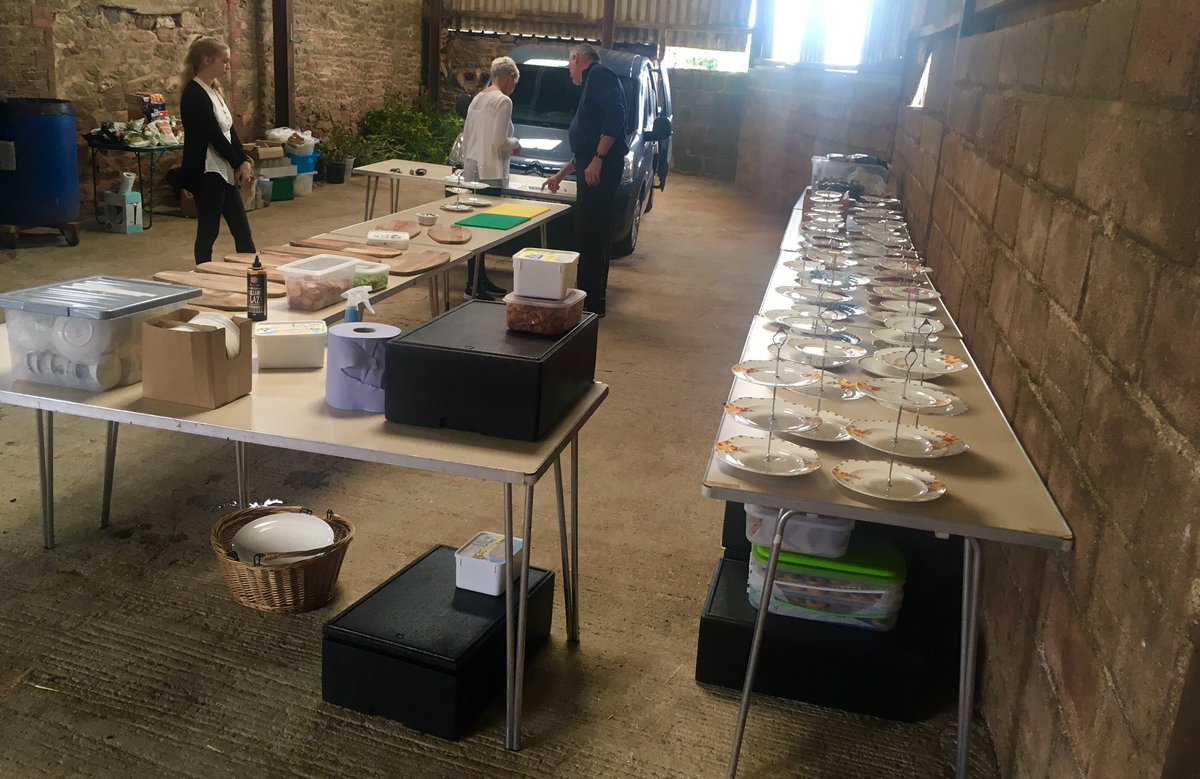 Rustic wedding yesterday in a barn.  Canapés and afternoon tea for 120 happy guests.  Location catering in its rawest form! #rustic #wedding #afternoontea