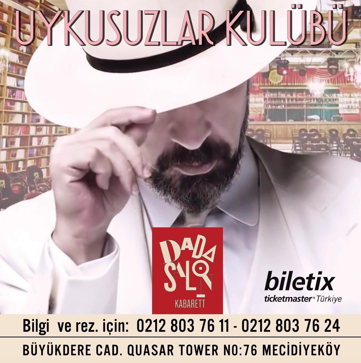 11 Haziran Salı akşamı Uykusuzlar Kulübü program çekimlerine katılmak isteyenler için biletler Biletix’te! biletix.com/etkinlik/YJ7AB…

#dadasalonkabarett #okanbayülgen #edisgörgülü #mehmeterdem #ufukbeydemir #melisdanışmend #yaseminsakallıoğlu