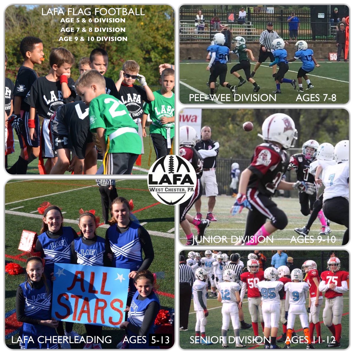 LafaWest's tweet photo. LAFA offers a full football curriculum:flag football to contact football, and Cheerleading.
Become a part of our LAFA family! 
Develop, Grow, Compete: LAFA Your Football Evolution
https://t.co/Tqi3Cz1MHs https://t.co/t1nQWtVyDY
