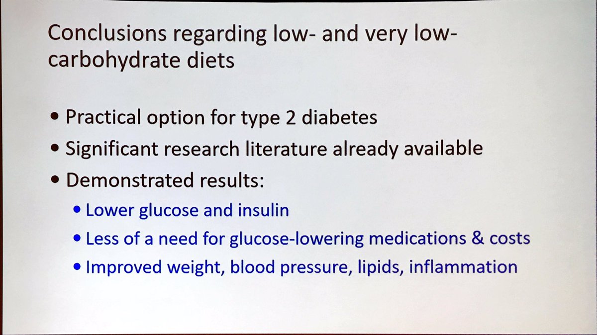 DrTinahones's tweet image. En diabetes tipo 2 las dietas muy bajas en hidratos de carbono ⬇️ glucosa ⬇️ insulina⬇️peso⬇️TA⬇️inflamacion ⬇️necesidad de medicacion  #ADA2019 #2019ADA @Borjawy faltan estudios a largo plazo pero....