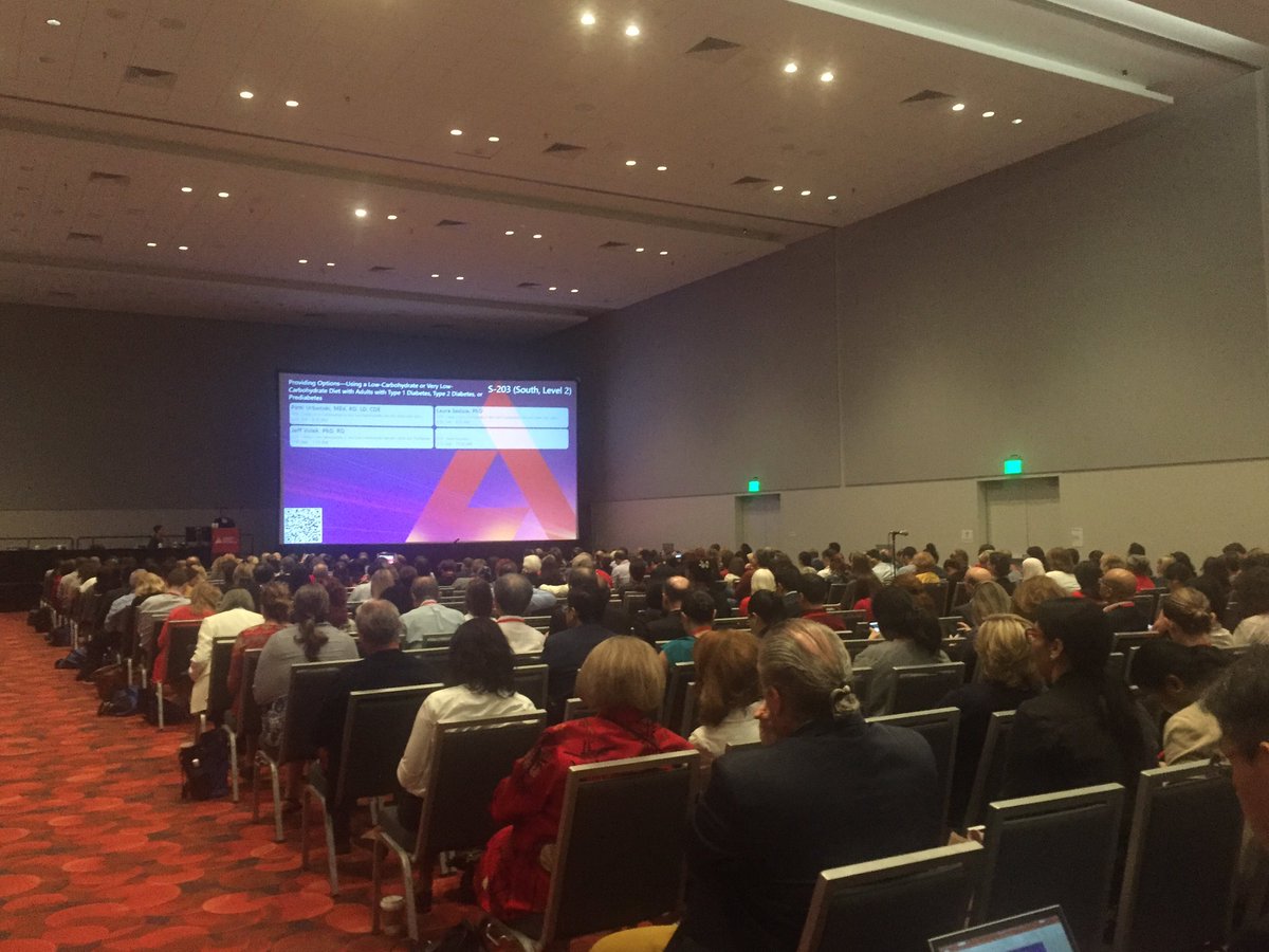Great presentations at the #ADA209 symposium on “Providing Options: Using a Low-Carbohydrate or Very Low-Carbohydrate Diet with Adults with Type 1 #Diabetes, Type 2 Diabetes, or Prediabetes” in room 203! #ADA2019