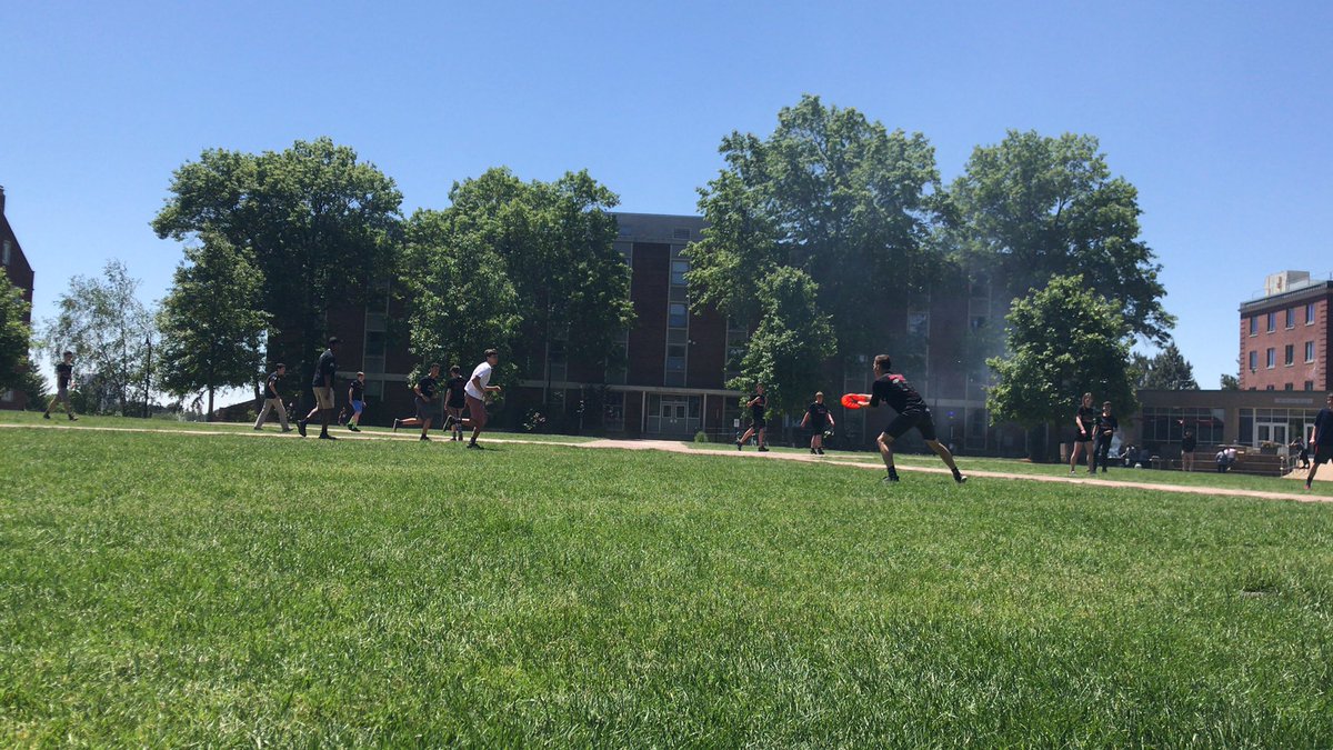 Lunch break is 12:30-1:30! Come check out the BBQ on the quad and play some fun outdoor games and chill on such a beautiful day! There’s a huge untilmate frisbee game happening out here! #WPI #Battlecry20