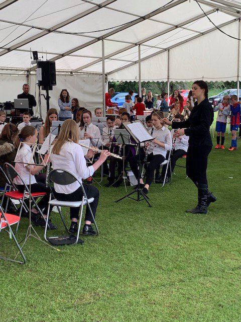 Friends_HMC's tweet photo. HMC Wind Band kicked off our set to a fine start. Thanks to @AlmsfordGala for inviting us to your lovely #AlmsfordCommunityFunDay. What a great atmosphere! https://t.co/DA9LptcStr