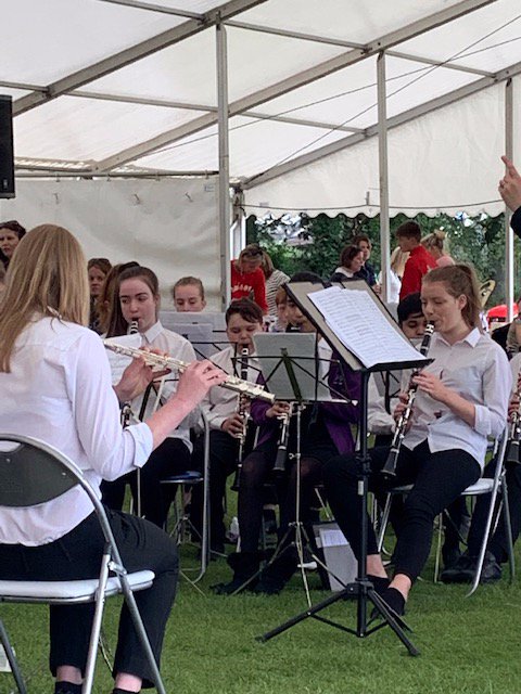 Friends_HMC's tweet photo. HMC Wind Band kicked off our set to a fine start. Thanks to @AlmsfordGala for inviting us to your lovely #AlmsfordCommunityFunDay. What a great atmosphere! https://t.co/DA9LptcStr