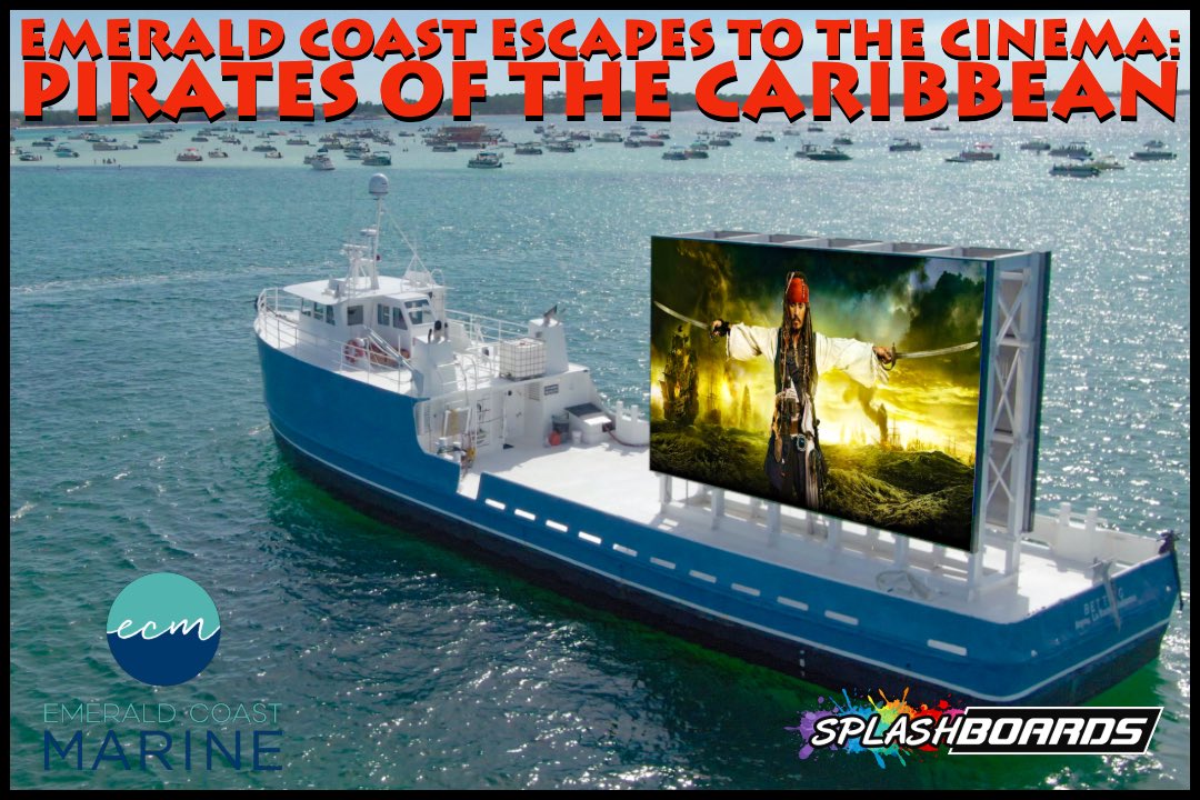 splashboards's tweet photo. Captain Jack is coming to Crab Island! This is a free event, ALL are welcome to this Pirates of the Caribbean Watch Party! Saturday 6/22/19 movie begins at dusk! Sponsored by Emerald Coast Marine https://t.co/YrKey9p8WN